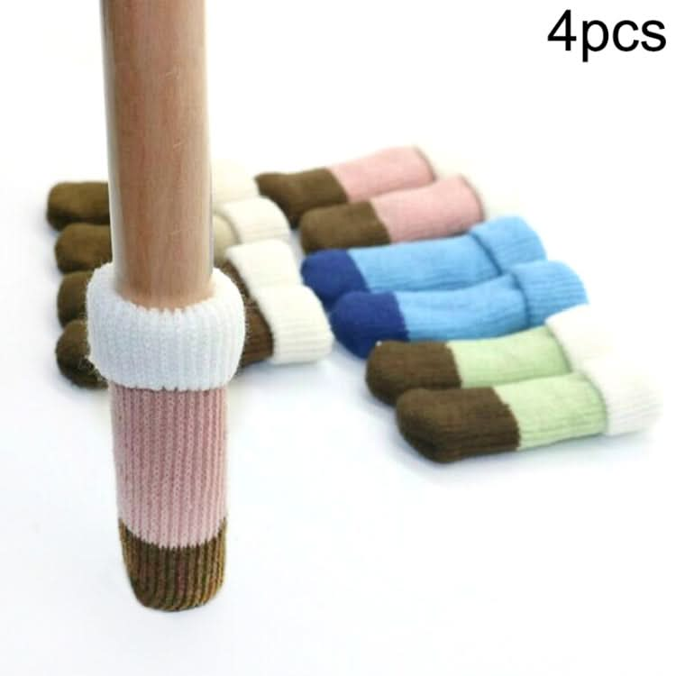 4pcs Silent Wear-resistant Non-slip Padded Double Chair Foot Cover