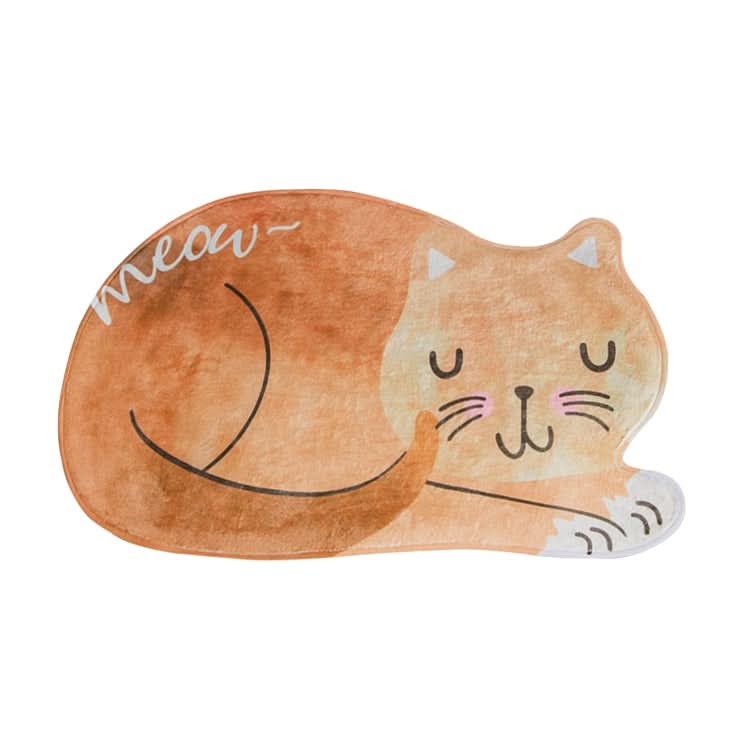 Cartoon Sleeping Cat Bath Mat Bathroom Carpets Toilet Anti-slip Floor Mat Reluova