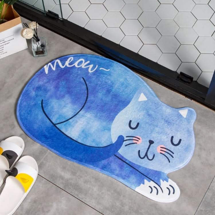 Cartoon Sleeping Cat Bath Mat Bathroom Carpets Toilet Anti-slip Floor Mat