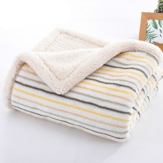 Winter Thick Double Layer Printed Lambskin Children Blanket Bedding My Store