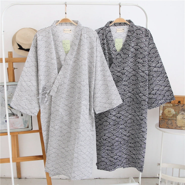 Man Pure Cotton Double-deck Bathrobe Kimono Pajamas Home Wear Reluova