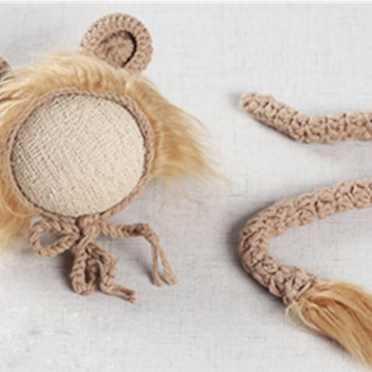 Newborn Photography Little Lion Wool Cartoon Hat and Tail Props My Store