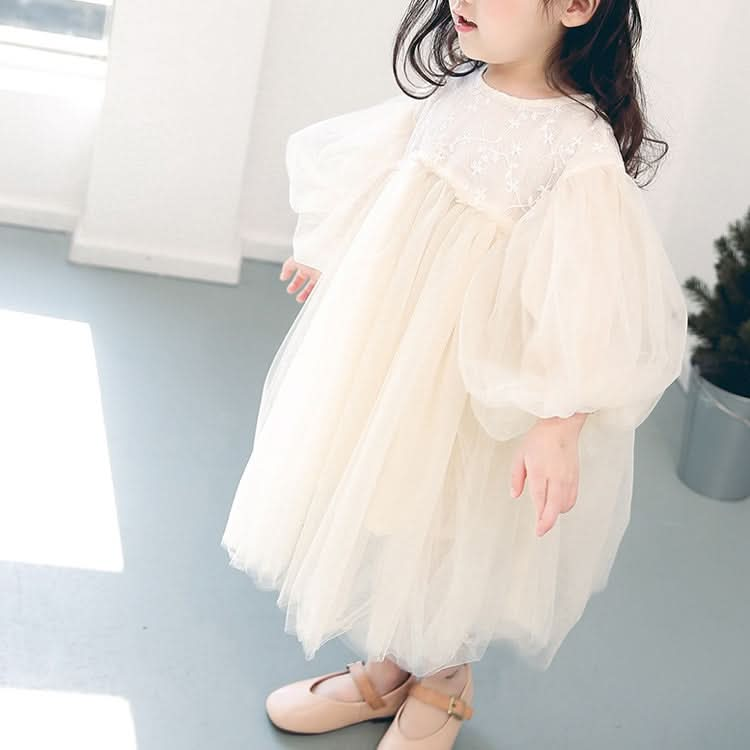 Summer Girls Mesh Tutu Puff Sleeve Dress Reluova