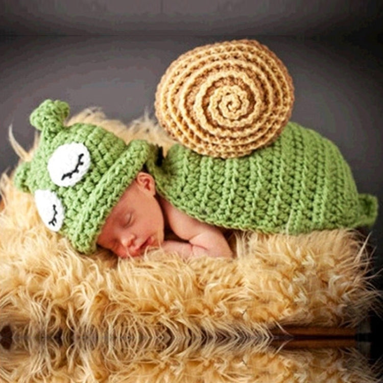 Green Snail White Eyes Newborn Baby Photography Clothes Hand Knitting Hundred Days Baby Photograph Props My Store