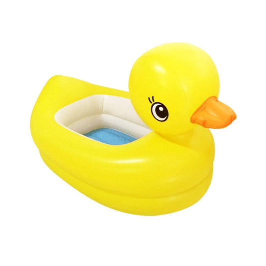 Small Yellow Duck Baby Inflatable Bathtub can Sit and Fold Portable Bathtub