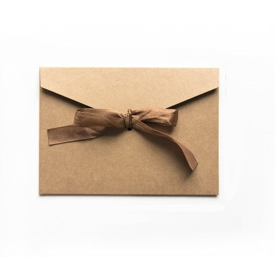 20 PCS Vintage Blank Kraft Paper DIY Multifunction Envelope Ribbon Postcard Box-Reluova