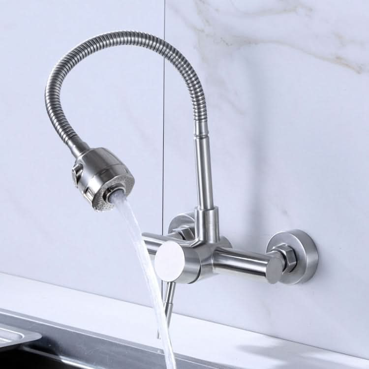 Stainless Steel Material Wall Mounted Kitchen Sink Mixer Faucet Free Rotation Hose Water Tap - Reluova