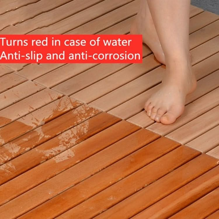 Golden Pear Wood  Solid Wood Non-slip Floor Mat Shower Room Mat No Paint Anti-corrosion Wood Floor Reluova