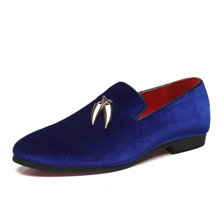 Casual Sickle Suede Men Shoes Flat Slip-on Pointed Toe Dress Shoes Loafer Reluova