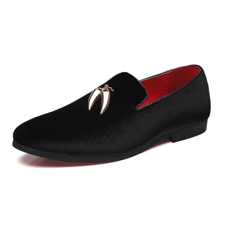 Casual Sickle Suede Men Shoes Flat Slip-on Pointed Toe Dress Shoes Loafer Reluova