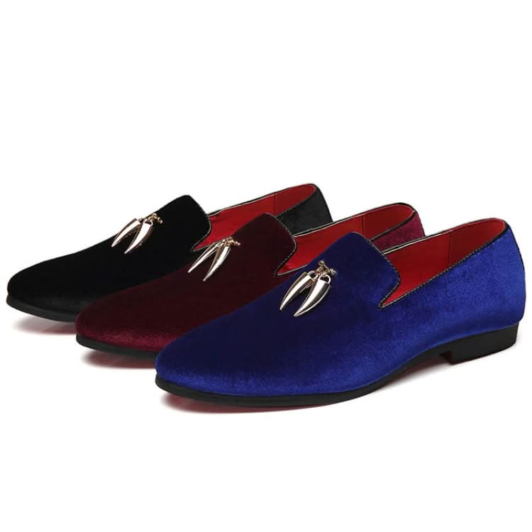 Casual Sickle Suede Men Shoes Flat Slip-on Pointed Toe Dress Shoes Loafer Reluova