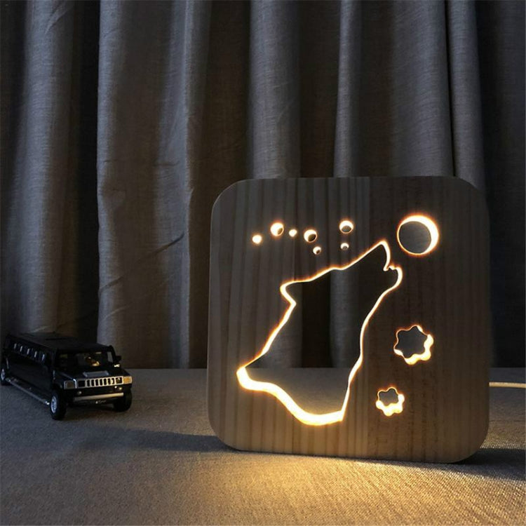 Creative Shape Wooden Night Lamp Bedroom Decoration Warm Light LED