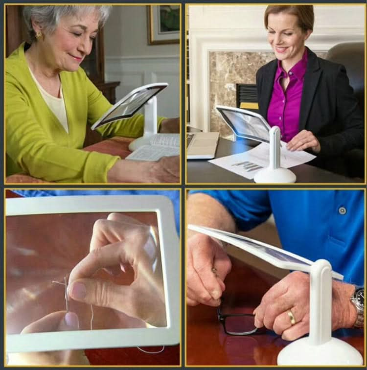 Reading Brighter Viewer LED Large Screen 3X Magnifier with White Light 360 Degree Rotation Hands-Free Desktop Magnifier My Store