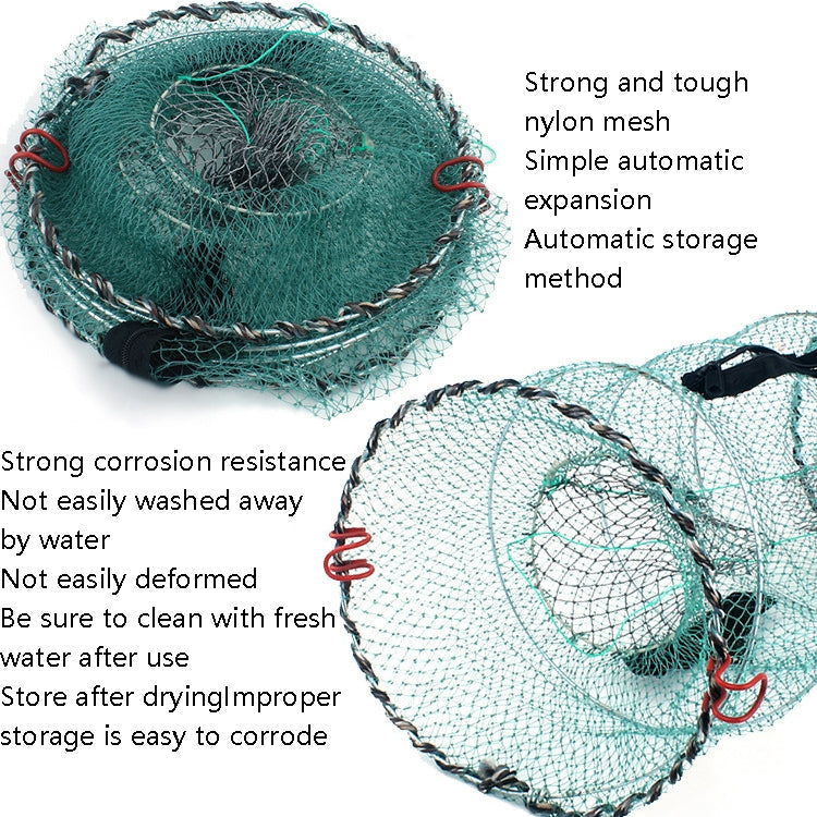 Spring Cage Fishing Net Automatic Folding Shrimp Cage Round Spring Fish Net Reluova