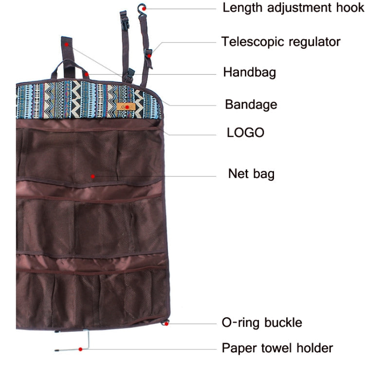 Outdoor Multifunctional Storage Portable Hanging Bag Tent Storage Mesh Bag Reluova