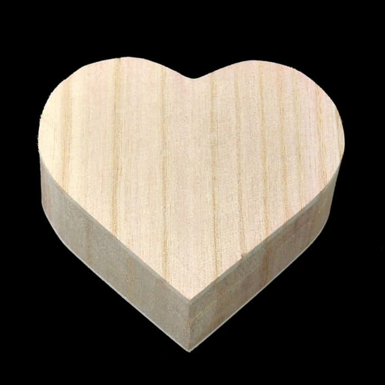 Crafts Magnet Buckle Love Box Daily Makeup Retro Heart-shaped Wooden Storage Box