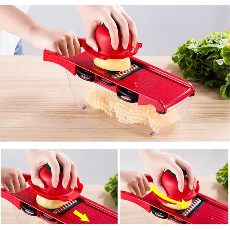 10 in 1 Multifuction Vegetable Cutter Stainless Steel Blade Manual Potato Onion Peeler Carrot Grater Dicer - Reluova