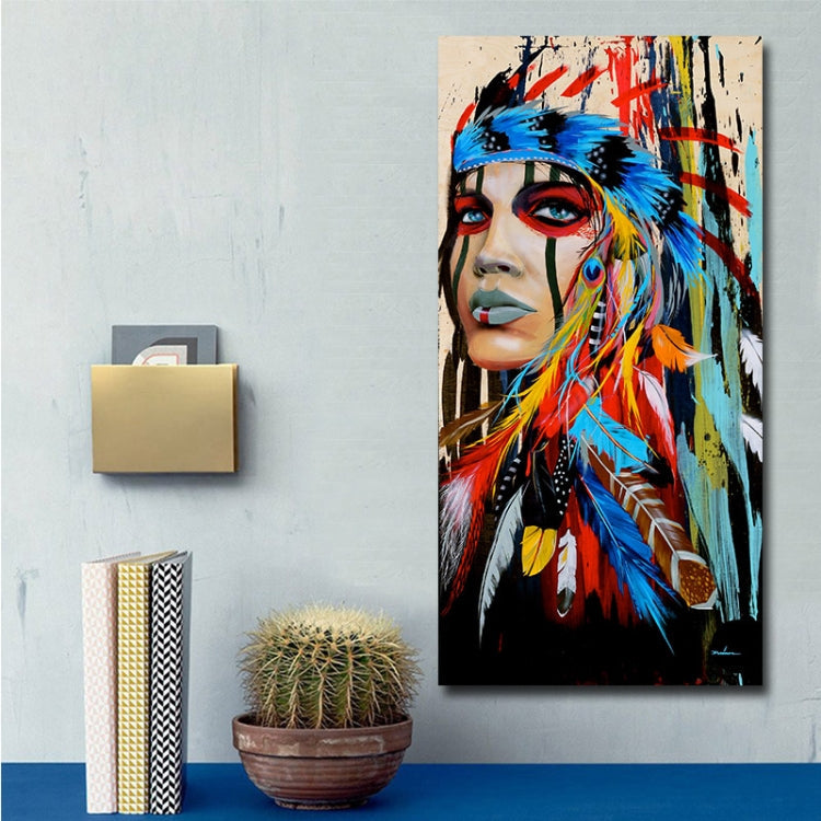 Modern Wall Art Prints Coloful Girl Feathered Women Canvas Painting For Living Room Home Decor My Store