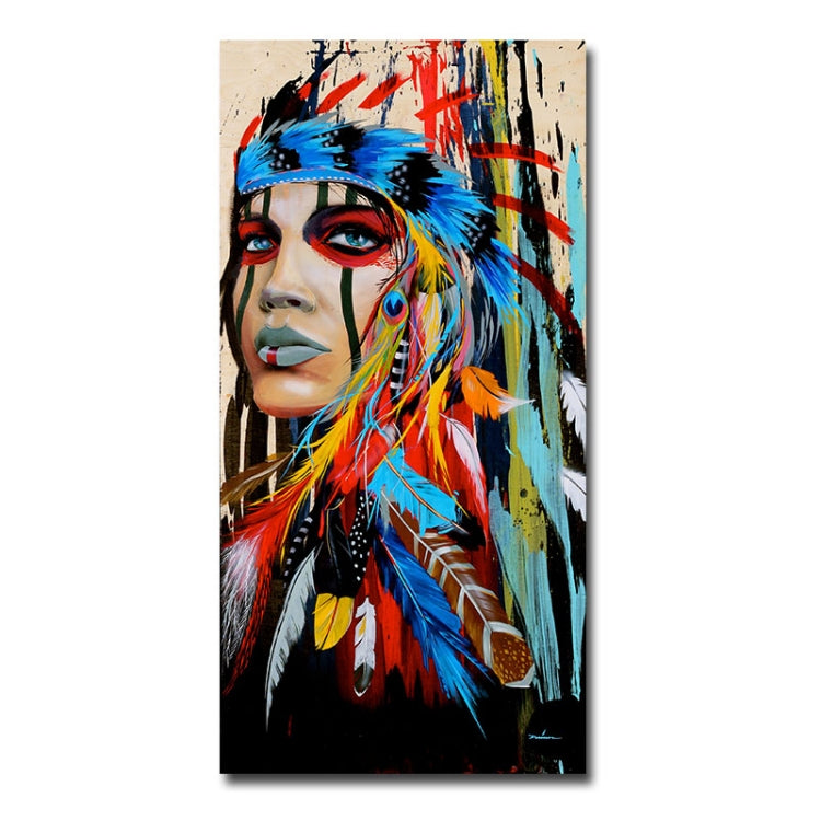 Modern Wall Art Prints Coloful Girl Feathered Women Canvas Painting For Living Room Home Decor