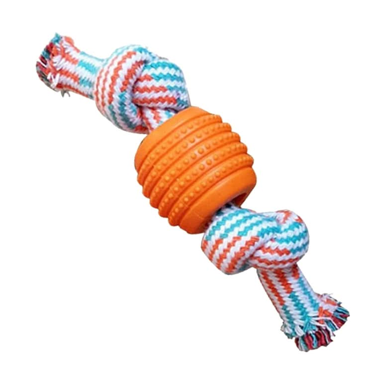 3 PCS Pet Dog Toys Chew Teeth Clean Outdoor Training Fun Playing Rope Ball(Orange)-Reluova