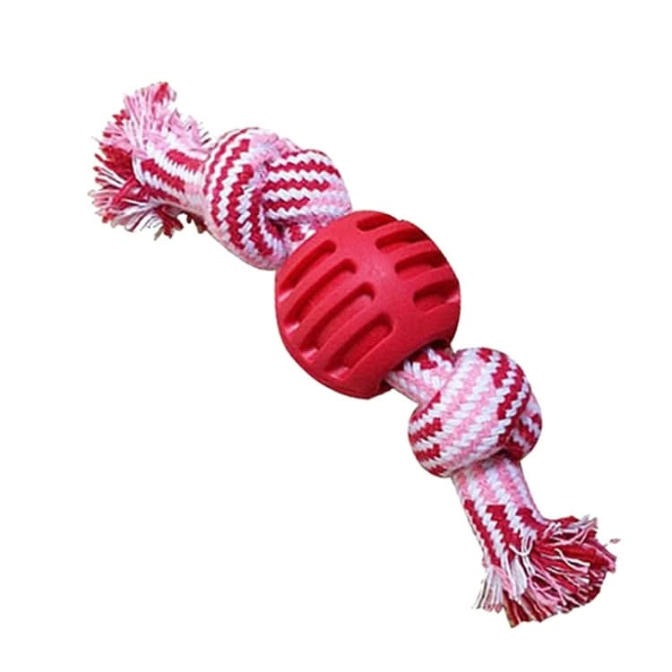 3 PCS Pet Dog Toys Chew Teeth Clean Outdoor Training Fun Playing Rope Ball(Red)-Reluova