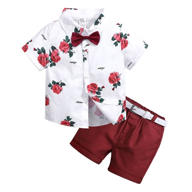 Summer Boys Print Short Sleeve Shirt + Shorts Set Reluova