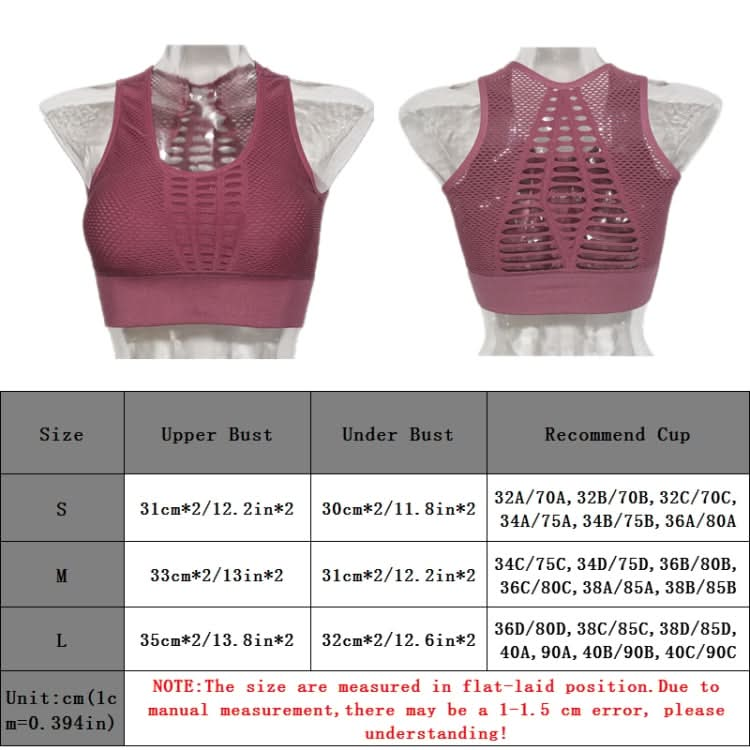 Women Hollow-out Fitness Top Shockproof Elastic Yoga Sport Brassiere