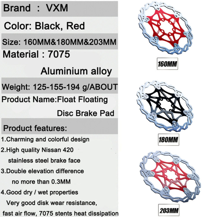 VXM Bicycle Mountain Bike Floating Brake Disc Brake Reluova