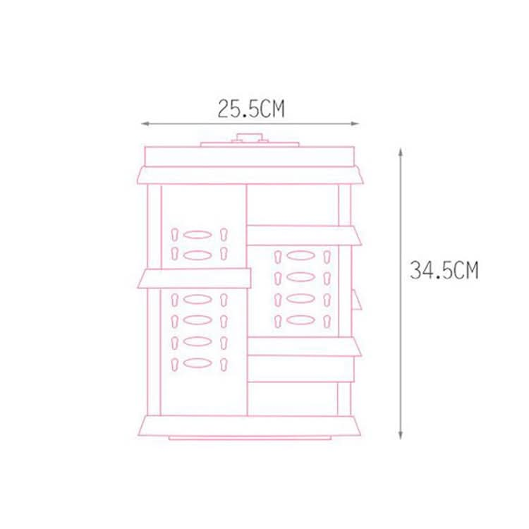 360 Degree Rotating Makeup Storage Box Diamond Shape Drawer Multilayer Dresser Desktop Shelf