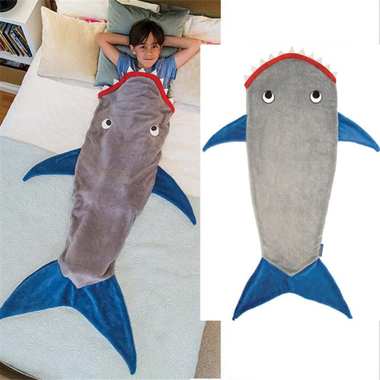 Winter Shark Mermaid Sleeping Blanket Sleeping Swaddle Soft Wool Children Sleeping Bag My Store