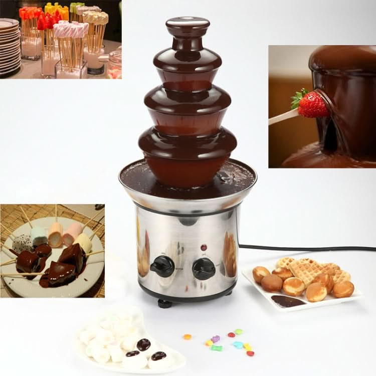 4 Layers Electrical Chocolate Fountain Chocolate Melt Fondue Waterfall Machine-Reluova