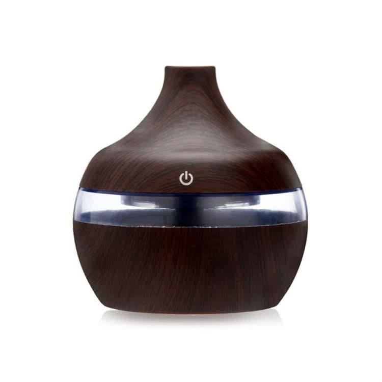 300ML Waterdrop Shape USB Wood Grain Aromatherapy Air Purifier Mute Humidifier-Reluova