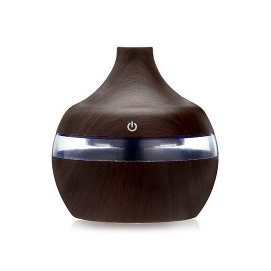 300ML Waterdrop Shape USB Wood Grain Aromatherapy Air Purifier Mute Humidifier-Reluova