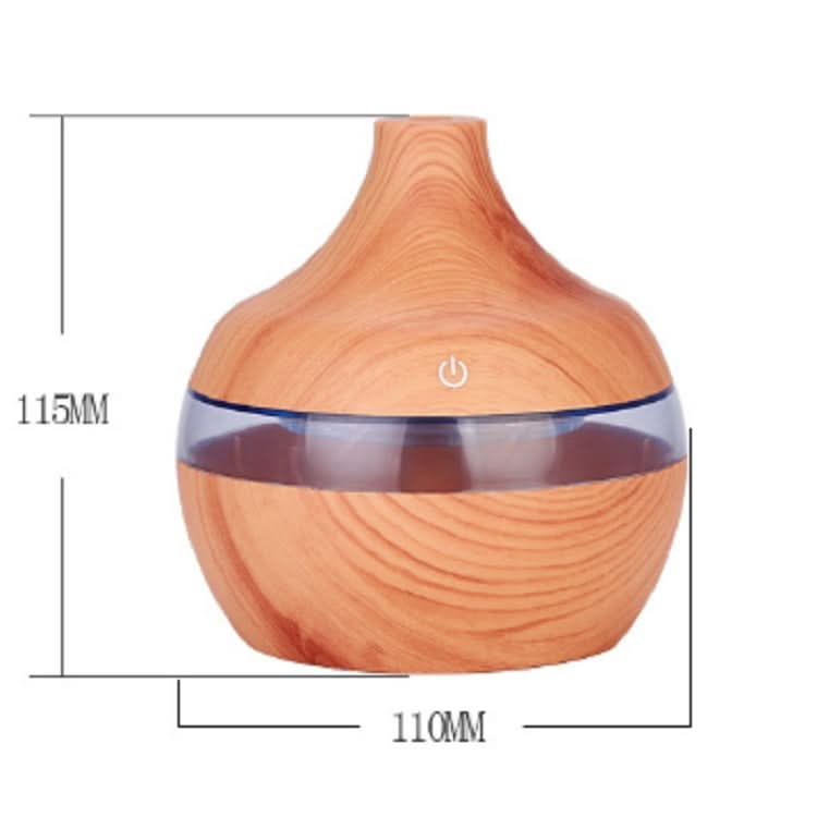 300ML Waterdrop Shape USB Wood Grain Aromatherapy Air Purifier Mute Humidifier-Reluova