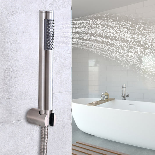 Three-piece Suit Bathroom Water Saving Pressurization Stainless Steel Round Bar Handheld Nozzle Shower Head Reluova