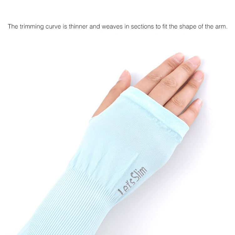 Long Ice Silk Sunscreen Sleeves Cycling Driving Outdoor UV Arm Oversleeve,  Length: 38cm Reluova