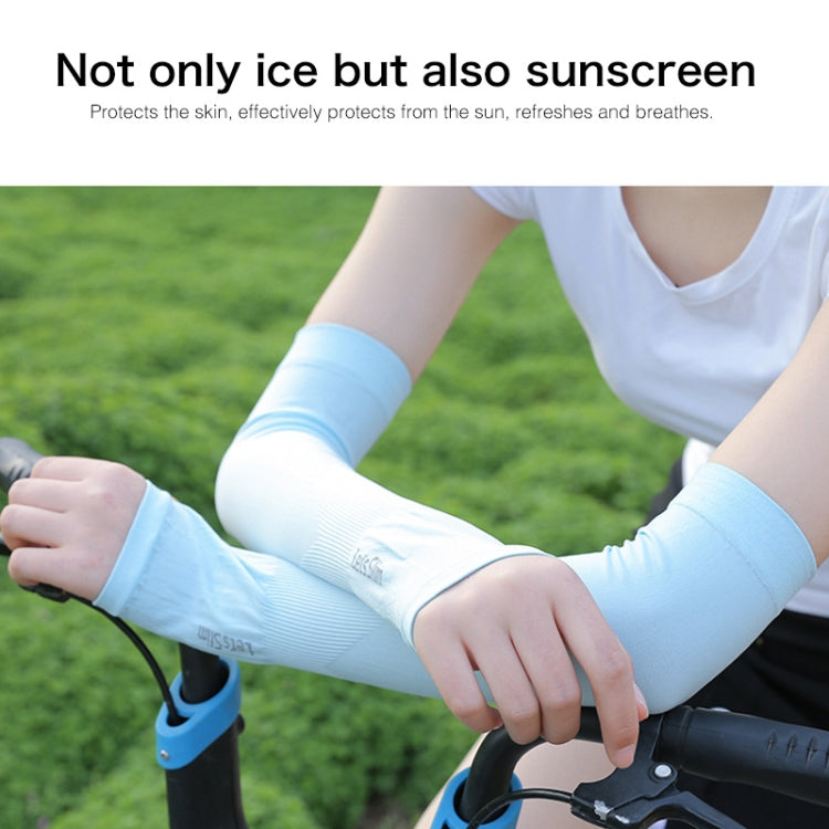 Long Ice Silk Sunscreen Sleeves Cycling Driving Outdoor UV Arm Oversleeve,  Length: 38cm