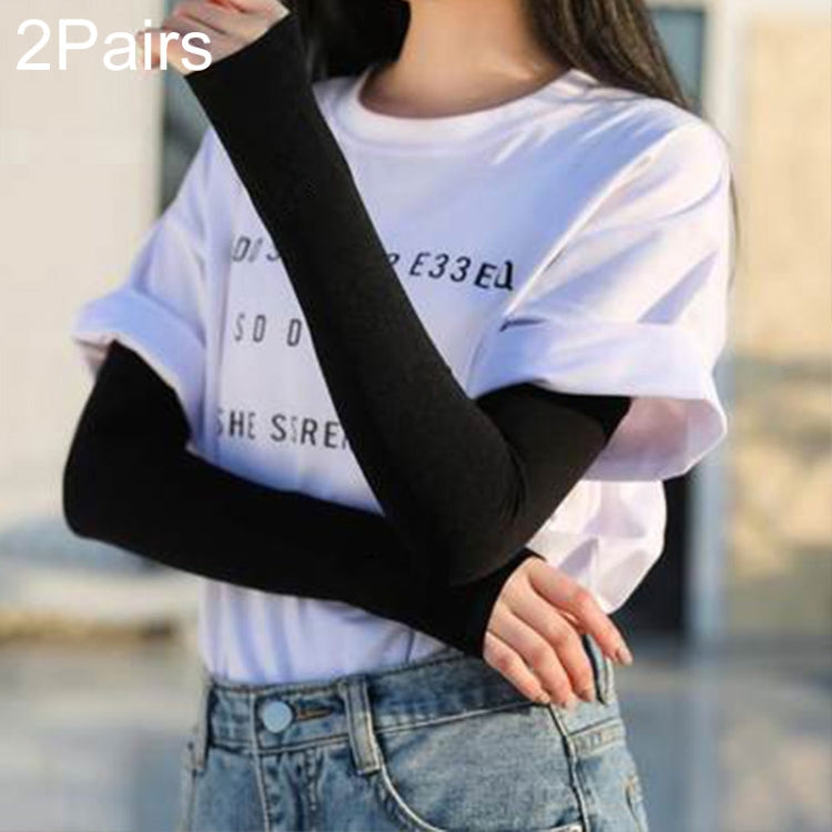 Long Ice Silk Sunscreen Sleeves Cycling Driving Outdoor UV Arm Oversleeve,  Length: 38cm