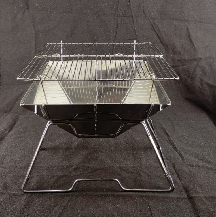 Liftable Barbecue Grill Camping Stainless Steel Folding Barbecue Grill Wood Charcoal Grill Reluova