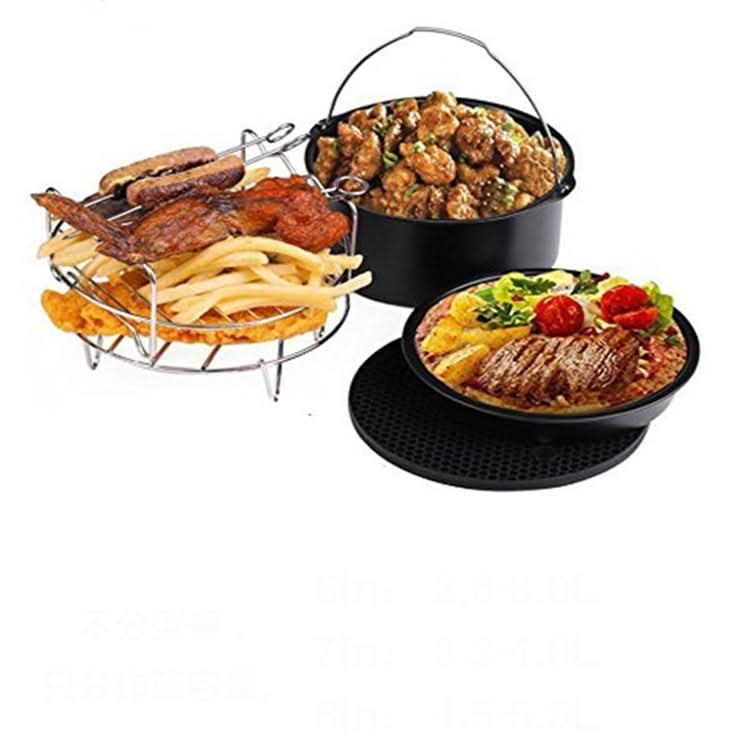 5 in 1 Fryer Accessory Set Multifunctional Air Fryer Set Grill Pizza Pan-Reluova