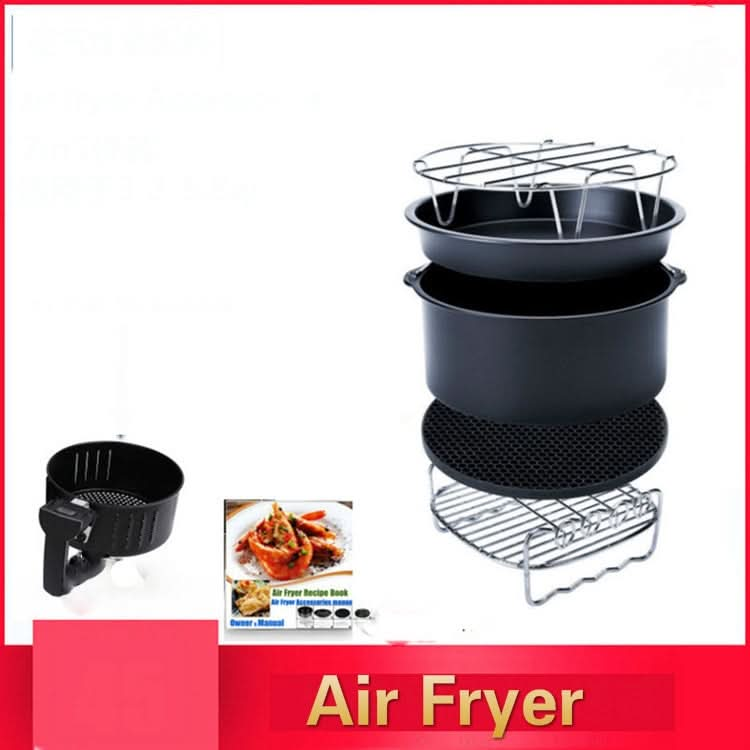 5 in 1 Fryer Accessory Set Multifunctional Air Fryer Set Grill Pizza Pan-Reluova