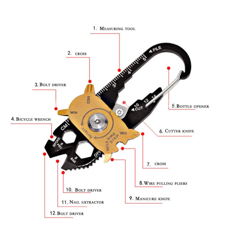 20 in 1 Stainless Steel Wrench Screwdriver Creative Roulette Multifunctional Combination Tool Outdoor Survival Tool-Reluova