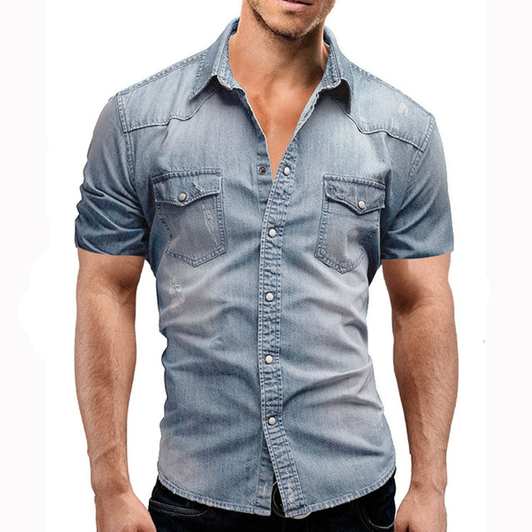 Cowboy Short Sleeve Shirt Leisure Fashion Daily Shirt for Men