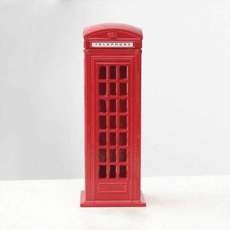 Retro Tin Alloy Telephone Booth Postbox Piggy Bank Decoration Reluova