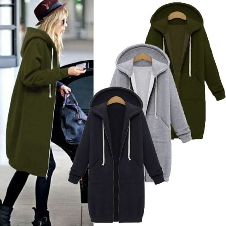 Women Hooded Long Sleeved Sweater In The Long Coat, Series 4