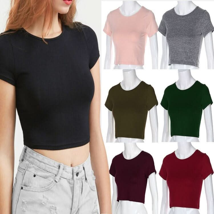 Round Neck Exposed Navel Shirt Body Short Sleeve T-shirt