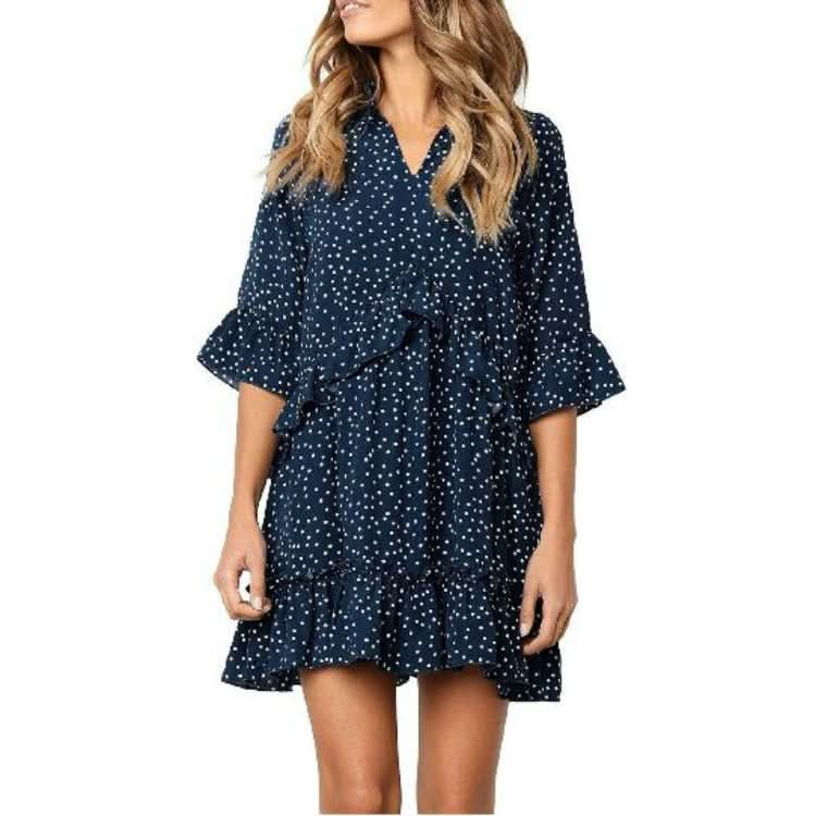 Burst Ruffled Skirt Fashion Dot Dress Reluova