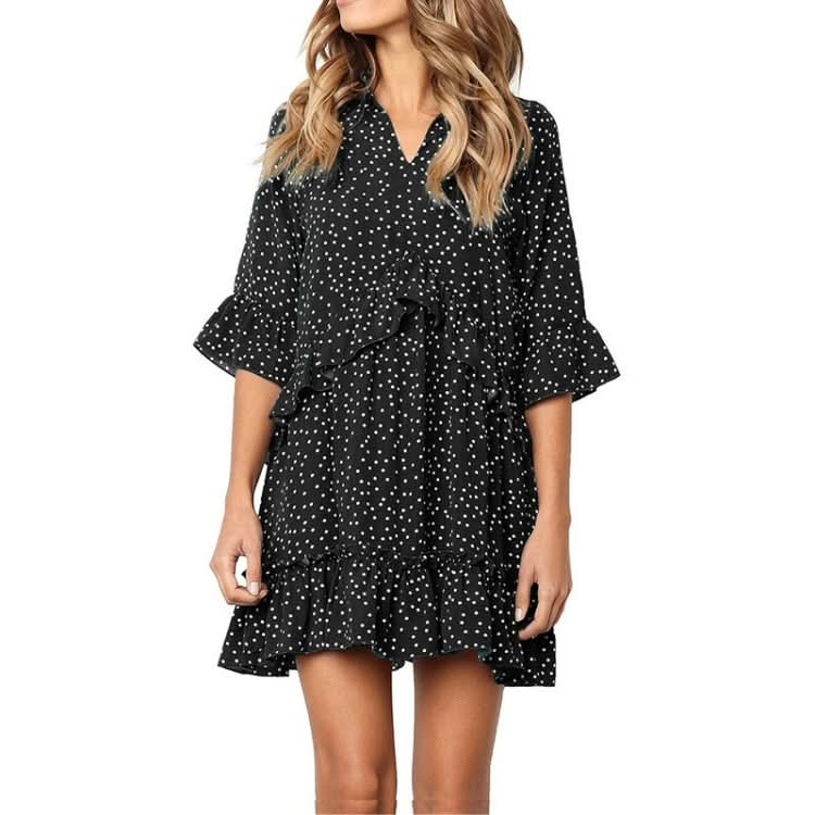 Burst Ruffled Skirt Fashion Dot Dress