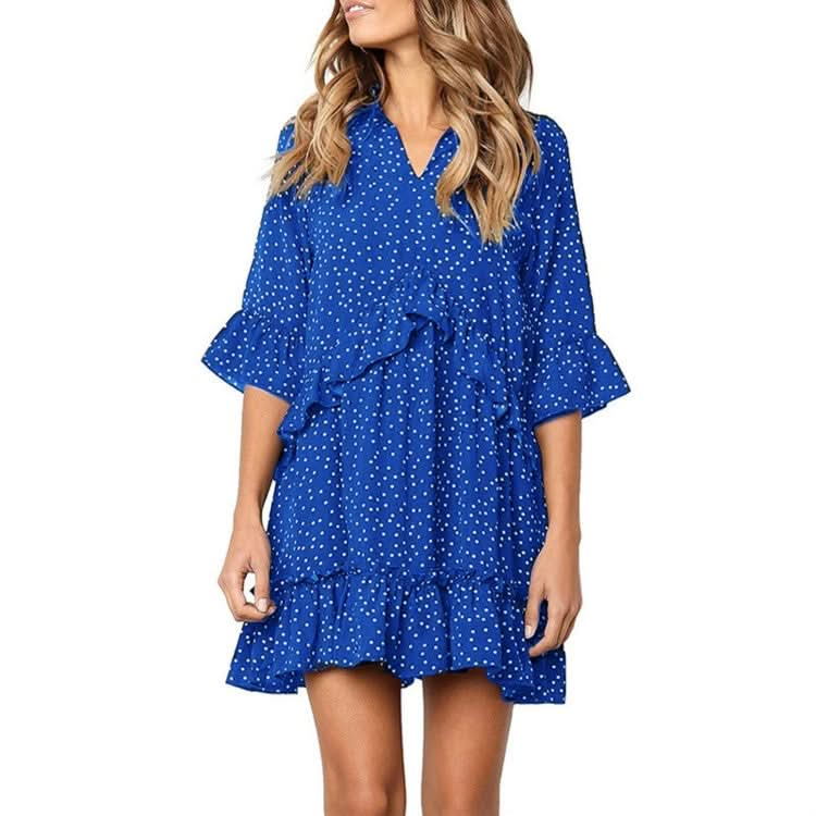 Burst Ruffled Skirt Fashion Dot Dress Reluova