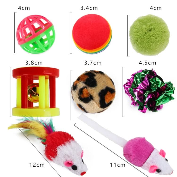 Cat Combination Toy Funny Cat Stick Mouse Bell Ball Feather - Reluova